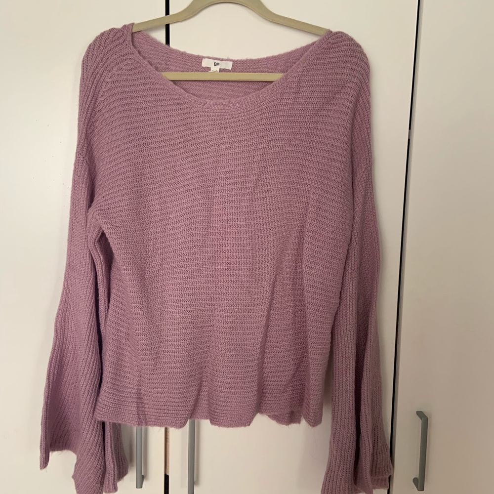 Purple bell sleeve sweater